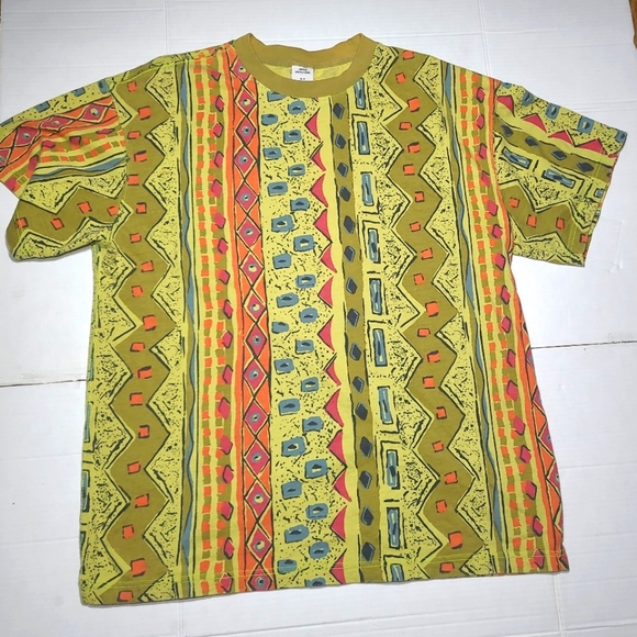 Urban Outfitters Shirt Yellow Geometric Hipster Men's M - Picture 1 of 10